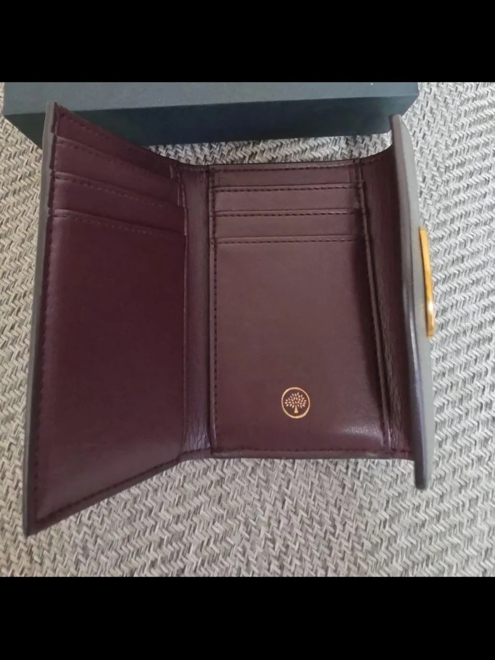 Mulberry Black Pebbled Leather Card & Key Holder with Gold Turnlock